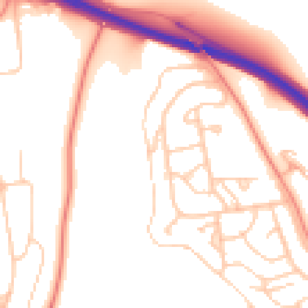 Daytime road noise heatmap for BN1 9ER