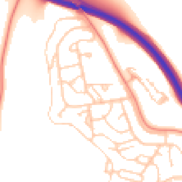 Daytime road noise heatmap for BN1 9EW