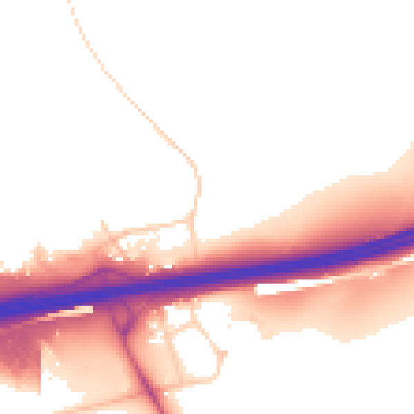 Daytime road noise heatmap for BN1 9PP