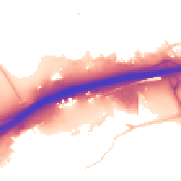 Daytime road noise heatmap for BN1 9SD