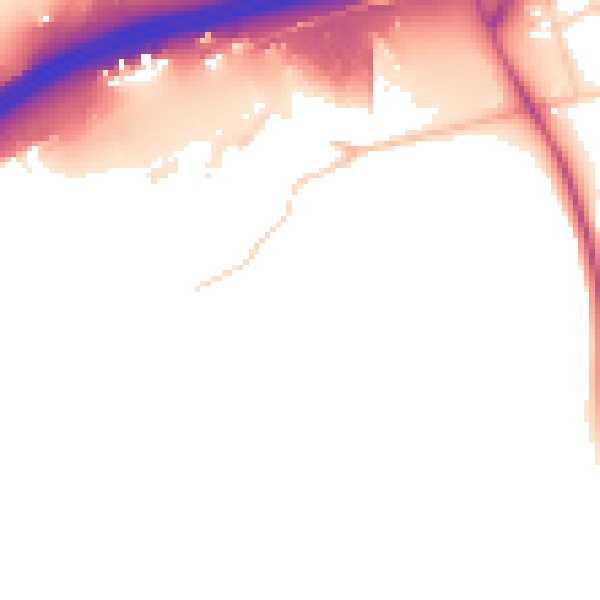 Daytime road noise heatmap for BN1 9SF