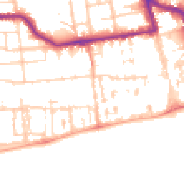Daytime road noise heatmap for BN11 1AW