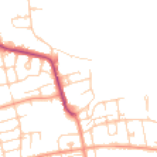 Daytime road noise heatmap for BN11 2QF
