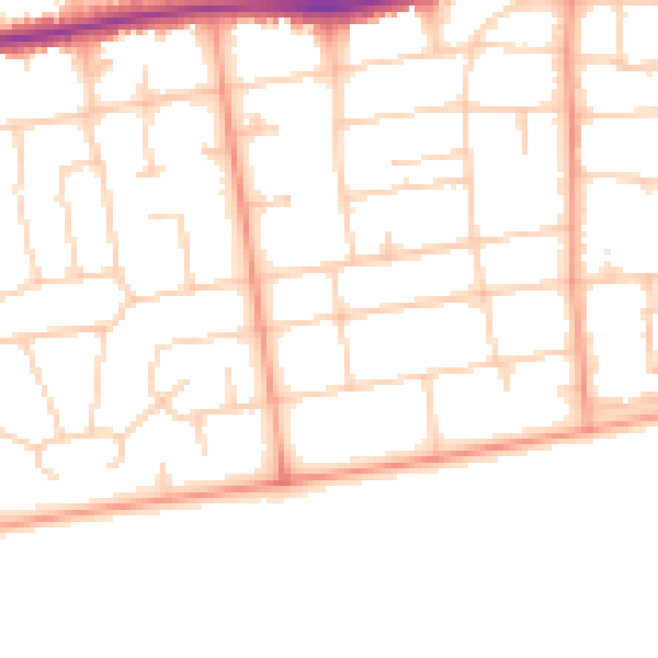 Daytime road noise heatmap for BN11 3LL