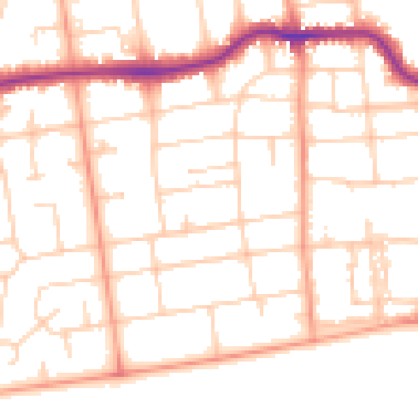 Daytime road noise heatmap for BN11 4SX