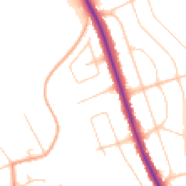 Daytime road noise heatmap for BN14 0ES