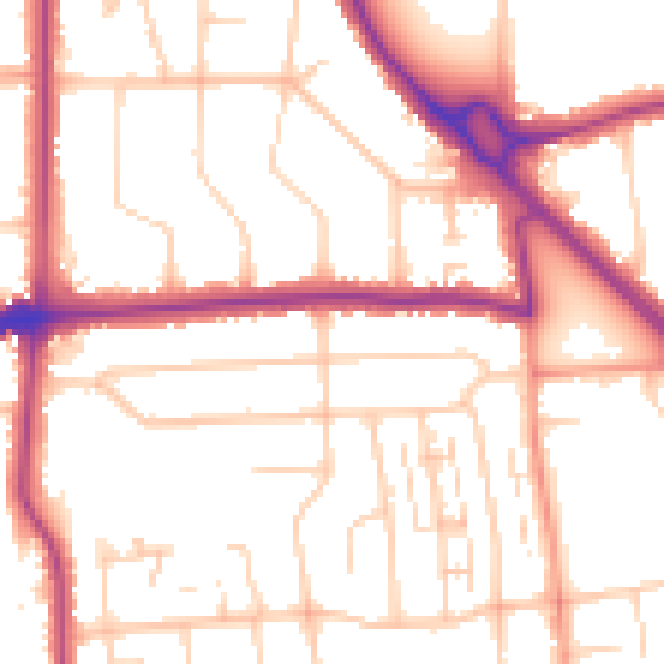 Daytime road noise heatmap for BN14 7RG