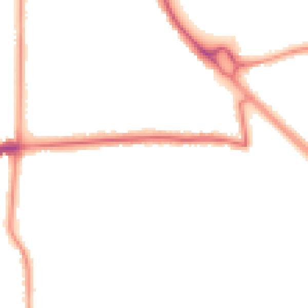 Night-time road noise heatmap for BN14 7RG