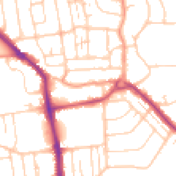 Daytime road noise heatmap for BN14 9AH