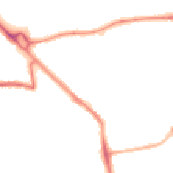 Night-time road noise heatmap for BN14 9LB