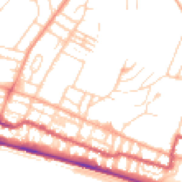 Daytime road noise heatmap for BN2 0AB