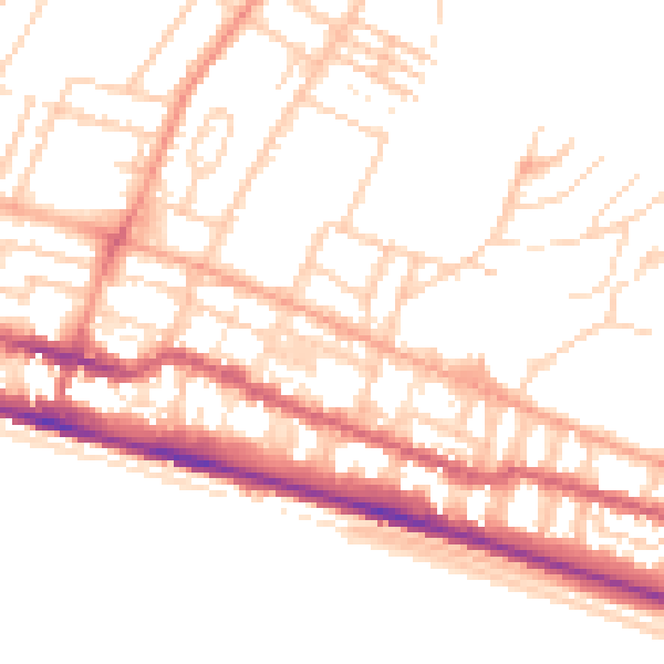 Daytime road noise heatmap for BN2 0AE