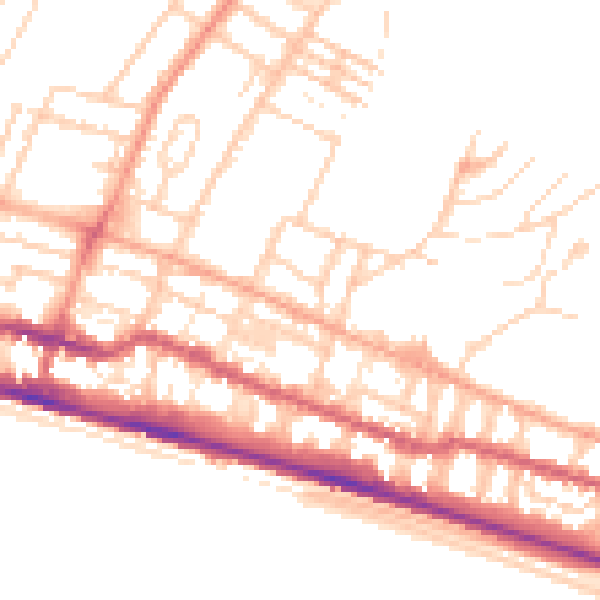 Daytime road noise heatmap for BN2 0AG