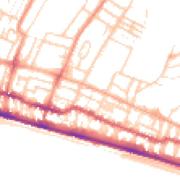 Daytime road noise heatmap for BN2 0AJ