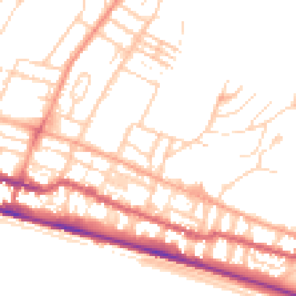 Daytime road noise heatmap for BN2 0AN
