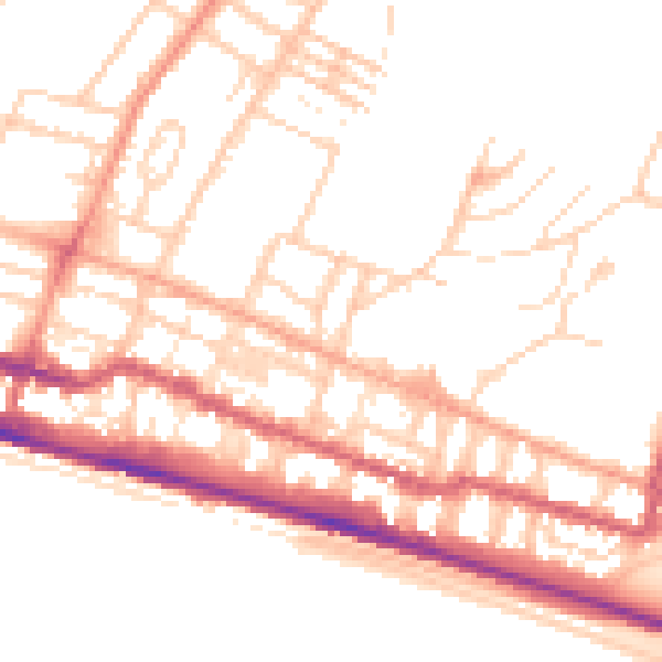 Daytime road noise heatmap for BN2 0AP
