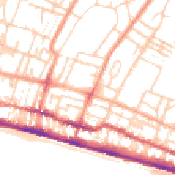 Daytime road noise heatmap for BN2 0AQ