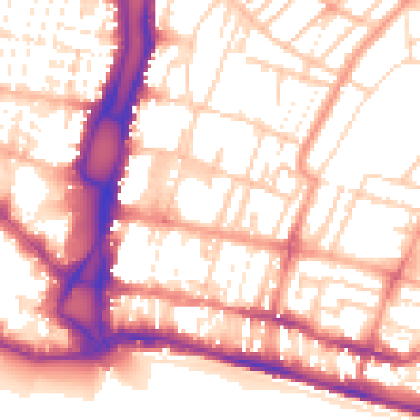 Daytime road noise heatmap for BN2 0AU