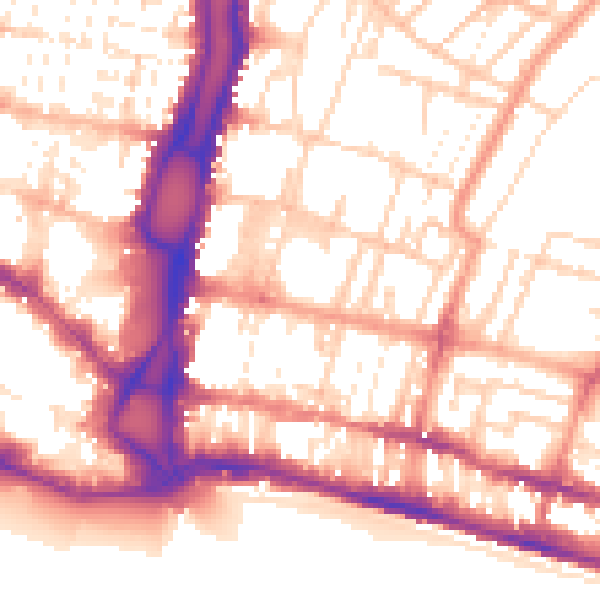 Daytime road noise heatmap for BN2 0AW