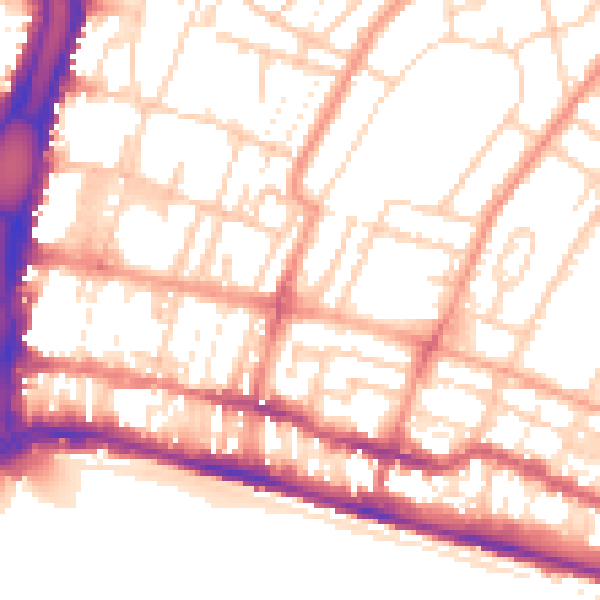 Daytime road noise heatmap for BN2 0AZ