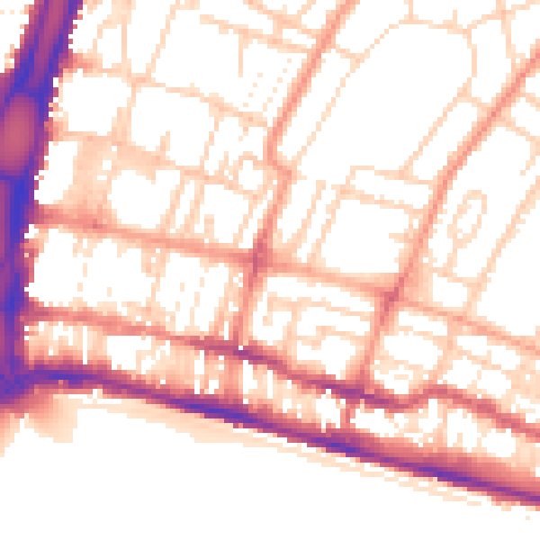 Daytime road noise heatmap for BN2 0BB