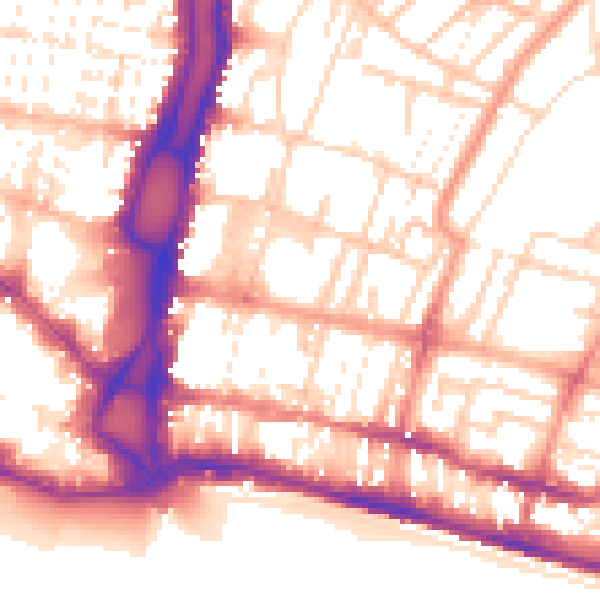 Daytime road noise heatmap for BN2 0BH