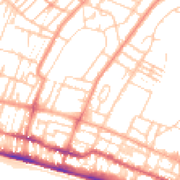 Daytime road noise heatmap for BN2 0BJ