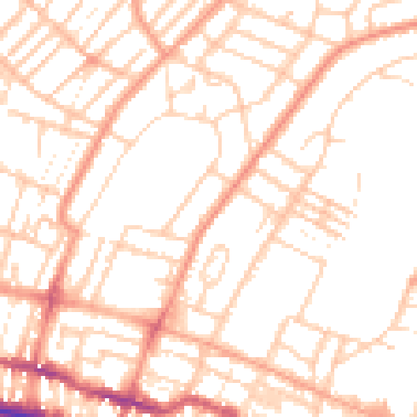 Daytime road noise heatmap for BN2 0BL