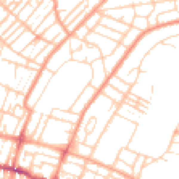 Daytime road noise heatmap for BN2 0BQ