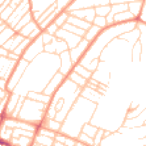 Daytime road noise heatmap for BN2 0BR