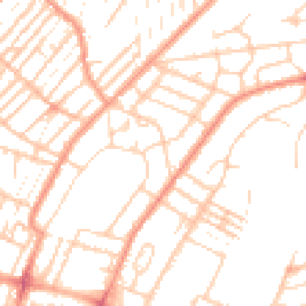 Daytime road noise heatmap for BN2 0BU