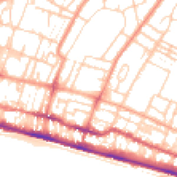 Daytime road noise heatmap for BN2 0DE