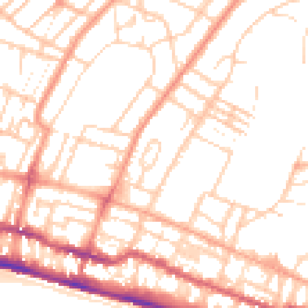 Daytime road noise heatmap for BN2 0DF