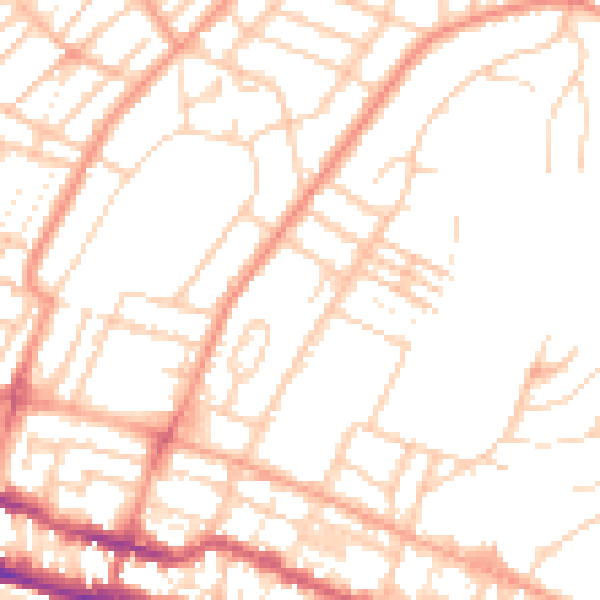 Daytime road noise heatmap for BN2 0DY