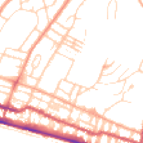 Daytime road noise heatmap for BN2 0EB