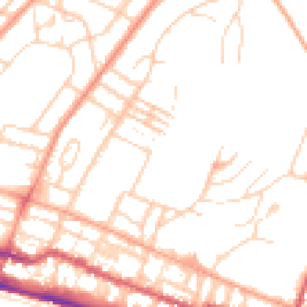 Daytime road noise heatmap for BN2 0ED