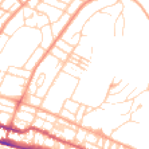 Daytime road noise heatmap for BN2 0EE