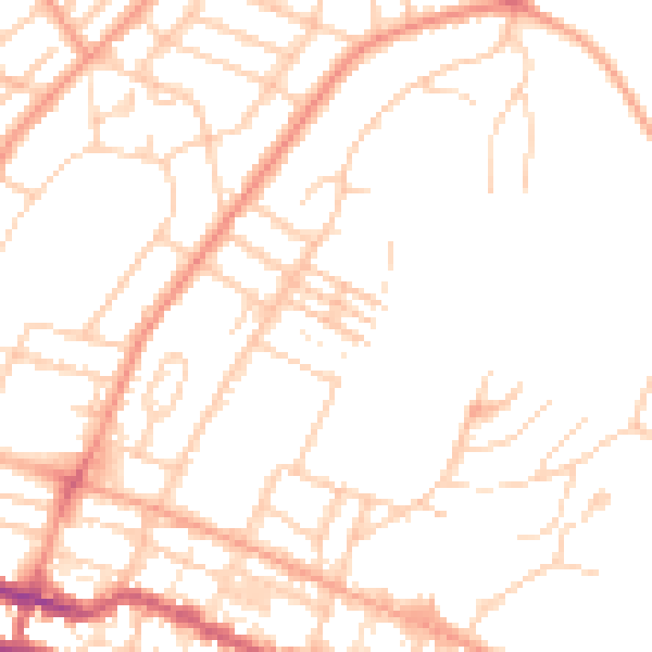 Daytime road noise heatmap for BN2 0EG