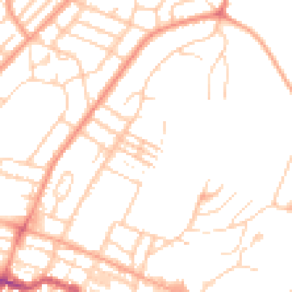Daytime road noise heatmap for BN2 0EJ