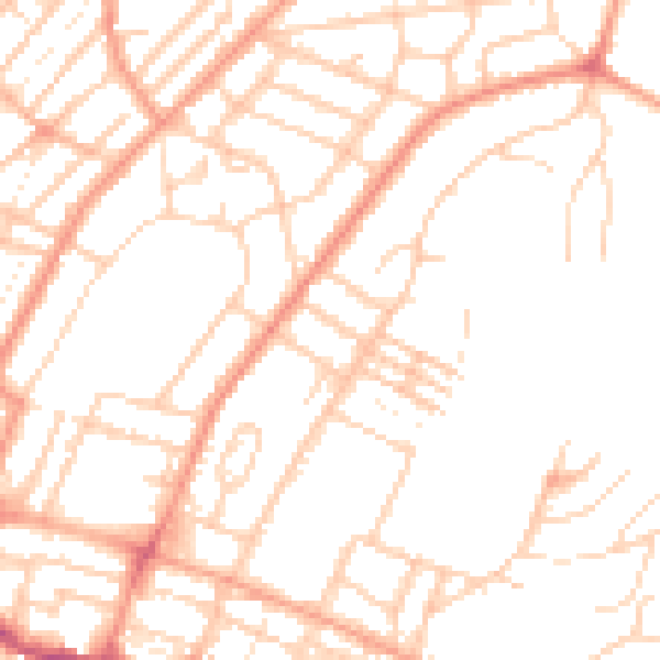 Daytime road noise heatmap for BN2 0EN