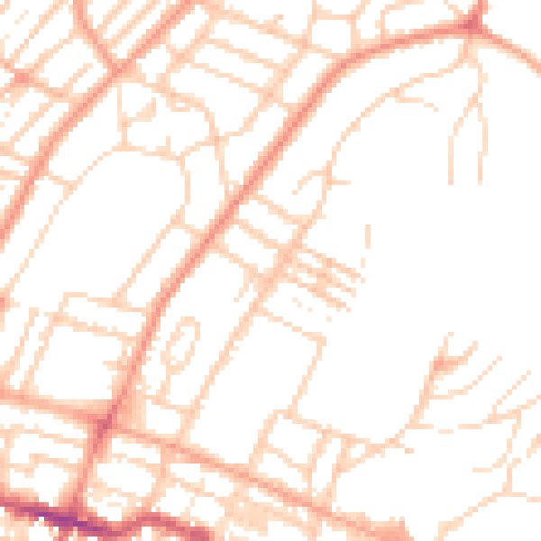 Daytime road noise heatmap for BN2 0EQ