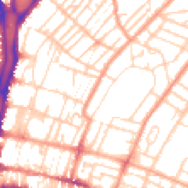 Daytime road noise heatmap for BN2 0GL