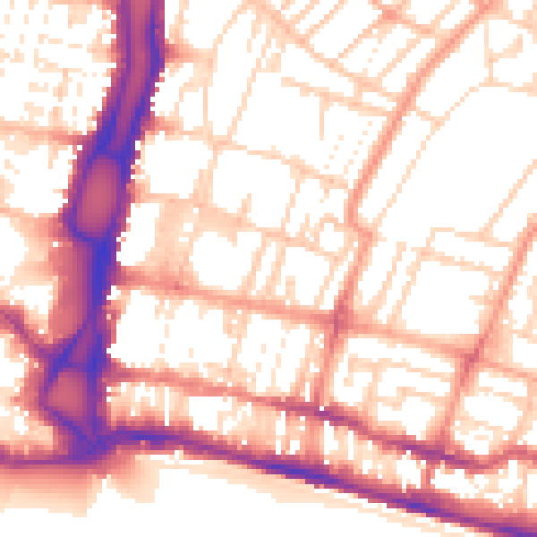Daytime road noise heatmap for BN2 0JJ