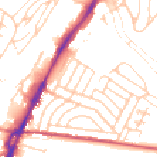 Daytime road noise heatmap for BN2 4BH