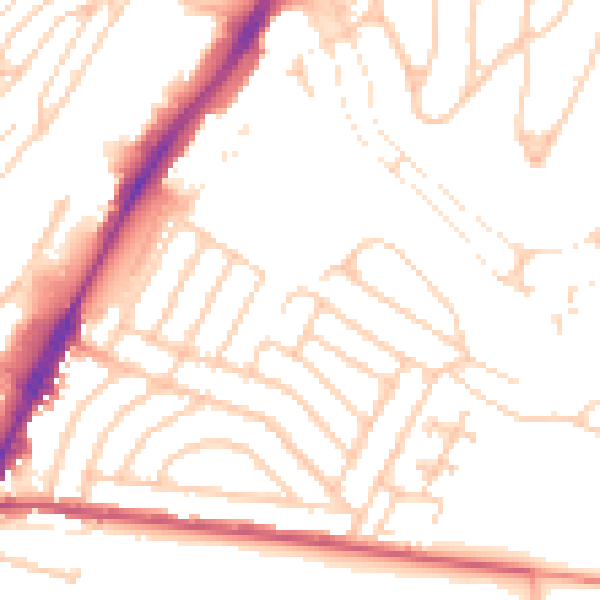 Daytime road noise heatmap for BN2 4DJ