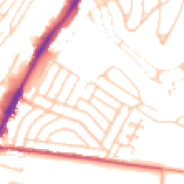 Daytime road noise heatmap for BN2 4DN