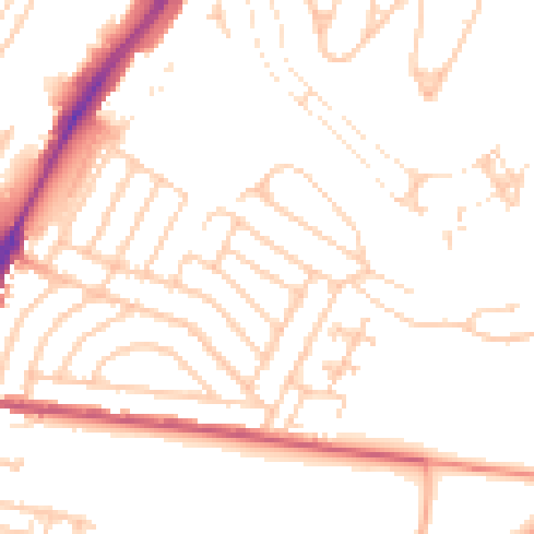 Daytime road noise heatmap for BN2 4DQ