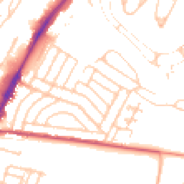 Daytime road noise heatmap for BN2 4DR