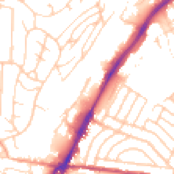 Daytime road noise heatmap for BN2 4FX