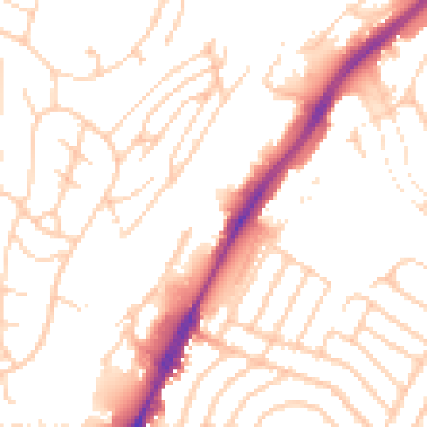 Daytime road noise heatmap for BN2 4GX